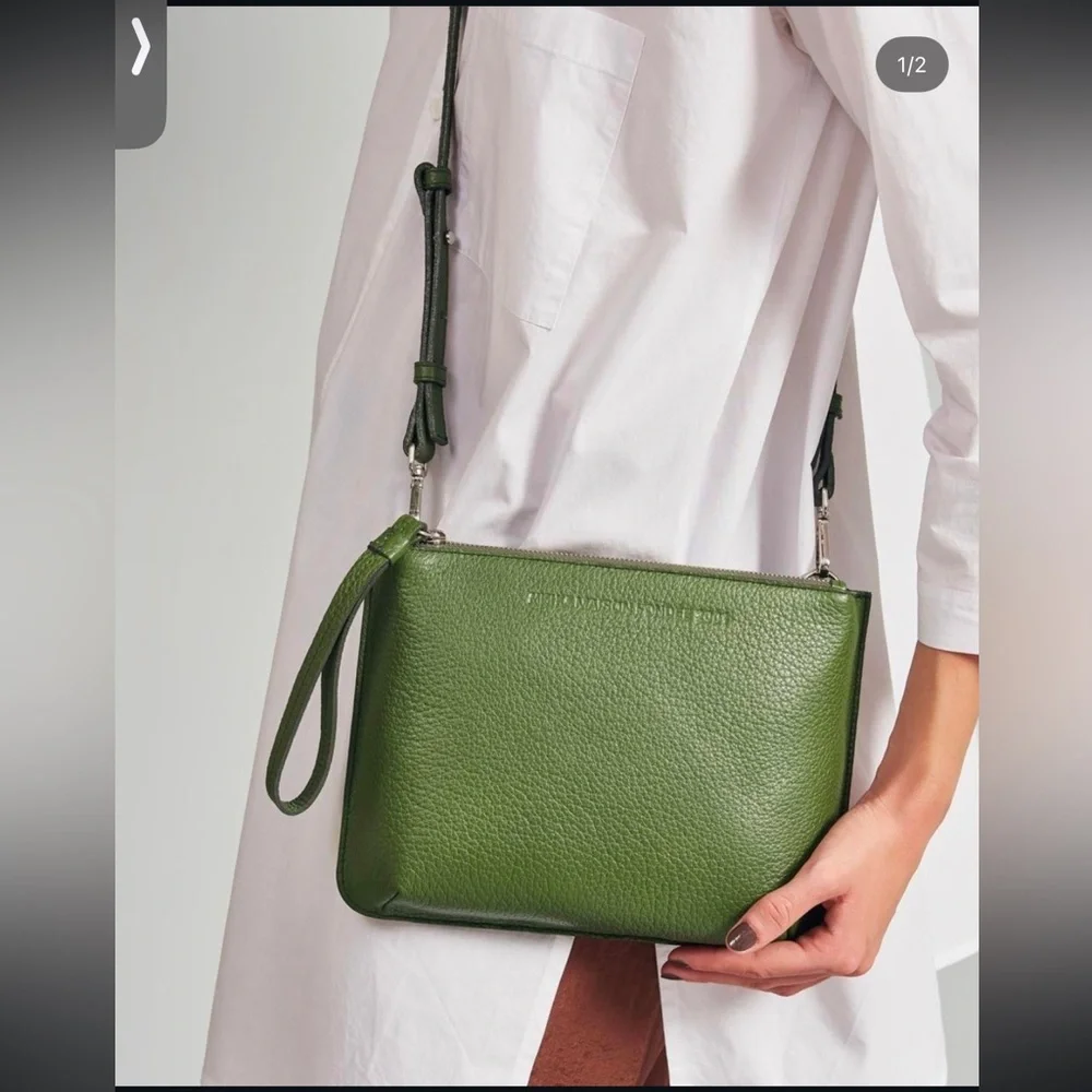 MISHKA Leather Purse Sobre Sigrid Crossbody Clutch Wristlet bag
